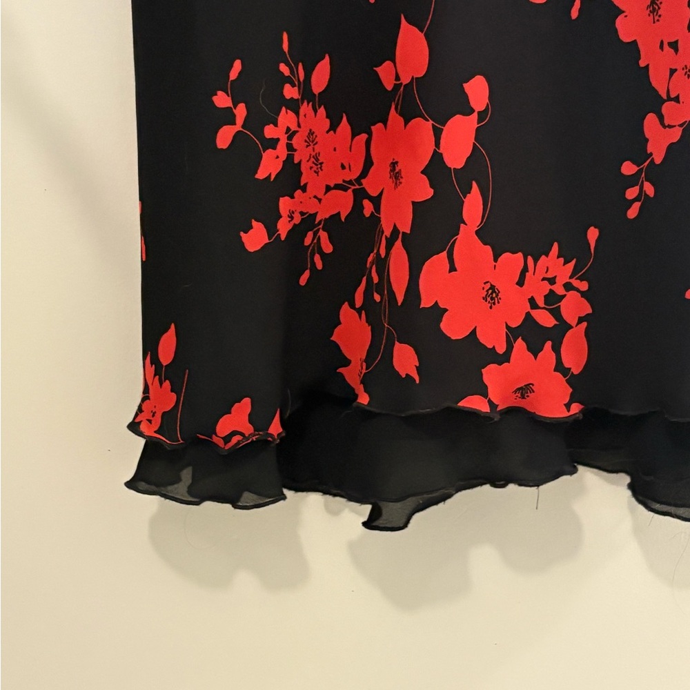 90’s Red Scoop Neck Dress - Picture 2 of 4